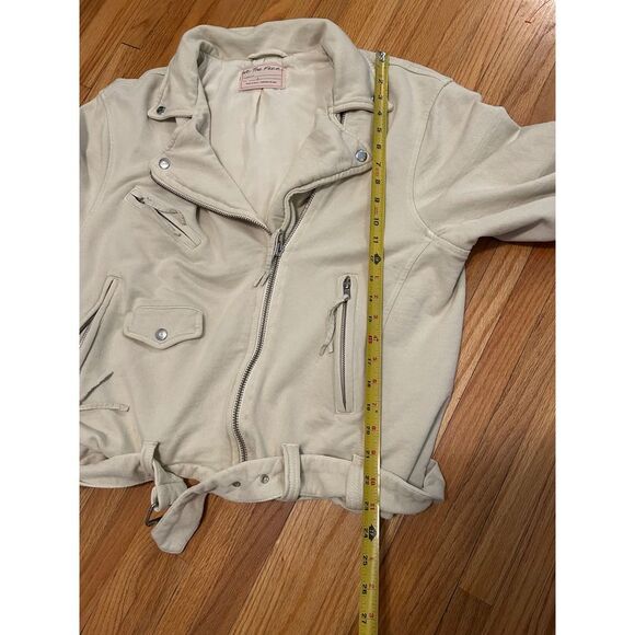 Free People We the Free Rebel Rebel Knit Moto Jacket Vanilla - Picture 12 of 12